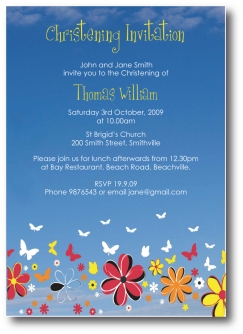 Personalised christening invites for boy or girl to download and print.